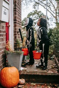Children trick-or-treating on Halloween