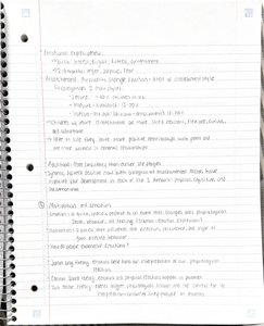 Handwritten notes on emotion and motivation