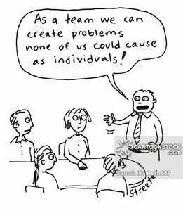 Cartoon: Team creating problems together