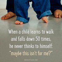 Child learning to walk and persistence