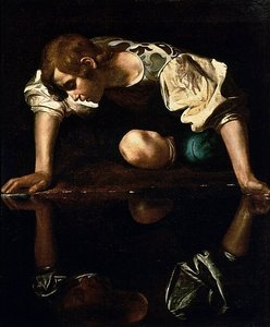 Painting representing Narcissus (narcissism)
