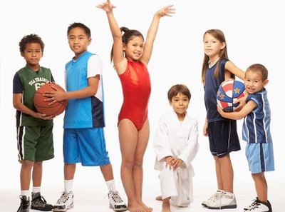 Children participating in various sports