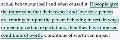 Text excerpt on conditions of worth