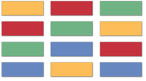 Grid of colored rectangles for Stroop effect demonstration