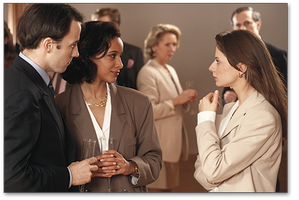 People at a cocktail party illustrating selective attention