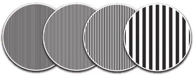 Examples of visual stimuli with varying spatial frequencies