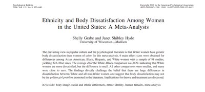 Meta-analysis on ethnicity and body dissatisfaction