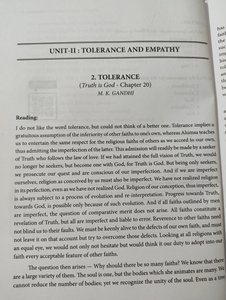 Text on Tolerance and Empathy by Gandhi