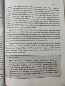 Continuation of Gandhi's text and author bio