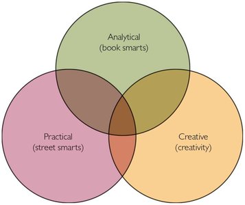Venn diagram of Sternberg's Triarchic Model of Intelligence