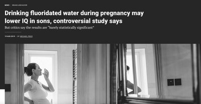 News headline about fluoride exposure and IQ study