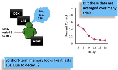 Short-term memory decay over time with delay intervals