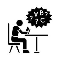 Icon of student struggling with learning
