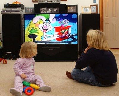 Children watching television