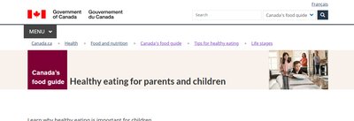 Canada's food guide for parents and children