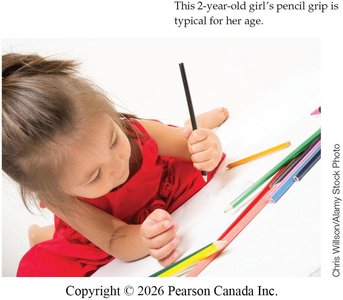 Child demonstrating fine motor skills with pencil grip