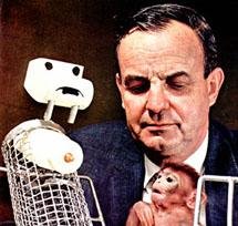 Photograph of Harlow's monkey and surrogate mother