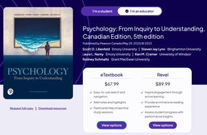 Psychology textbook cover and access options