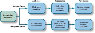 Flowchart of the Elaboration Likelihood Model of persuasion