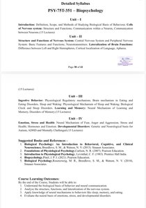 Biopsychology syllabus page