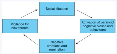 Cycle of paranoid cognition and emotion
