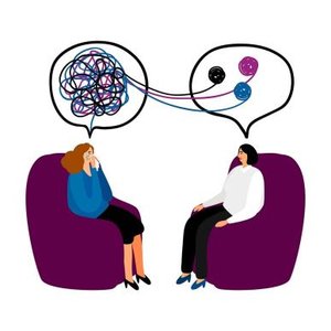 Illustration of psychotherapy session