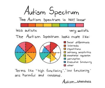 Autism spectrum is not linear; visual representation of spectrum traits