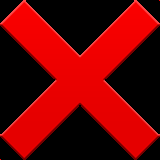 Red X representing error