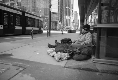 Homeless person on the street