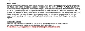 AI usage and editing policies screenshot