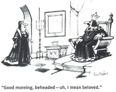 Cartoon illustrating a Freudian slip