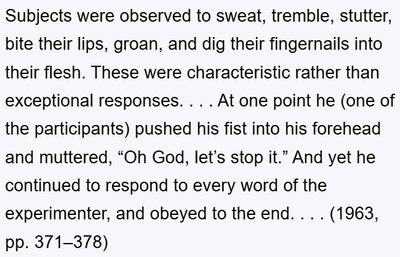 Milgram experiment participant reactions