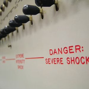 Close-up of Milgram shock generator