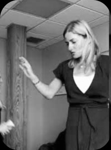 Therapist demonstrating interoceptive exposure