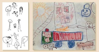 Six-year-old's drawing illustrating early fine-motor development