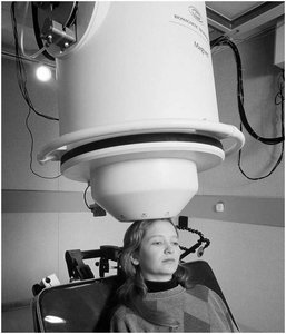 Person undergoing MEG scan