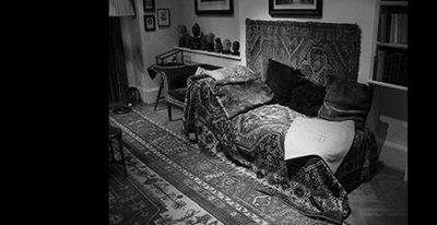 Cartoon of psychoanalysis session