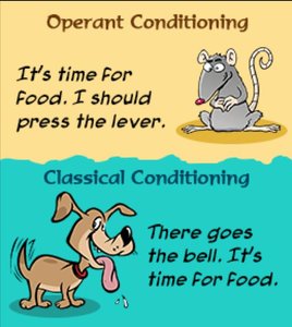 Operant vs Classical Conditioning cartoon