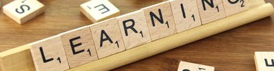 Learning spelled out in Scrabble tiles