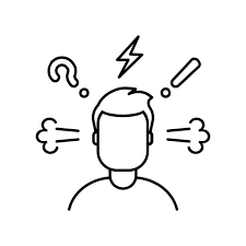 Person with question mark and exclamation, representing cognitive processes