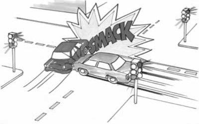 Car accident illustration for misinformation effect
