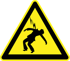 Warning sign for electric shock