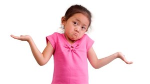 Child shrugging, representing uncertainty