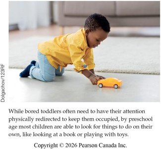 Child playing with toy car, demonstrating self-directed activity