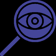 Magnifying glass representing description in science