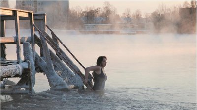 Person adapting to cold water