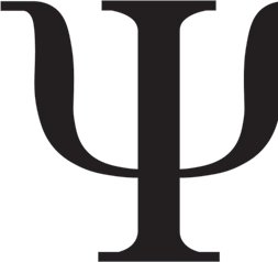 Greek letter Psi, symbol of psychology