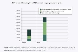 STEM university program graduates by gender