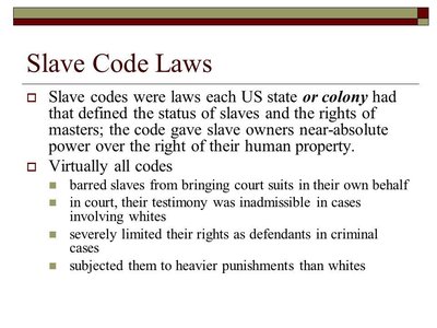 Slave Code Laws slide