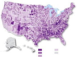 Map showing food deserts in the U.S.